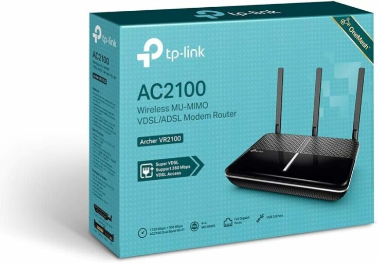 TP-Link AC2100 Wireless MU-MIMO VDSL/ADSL Modem Router with external power supply