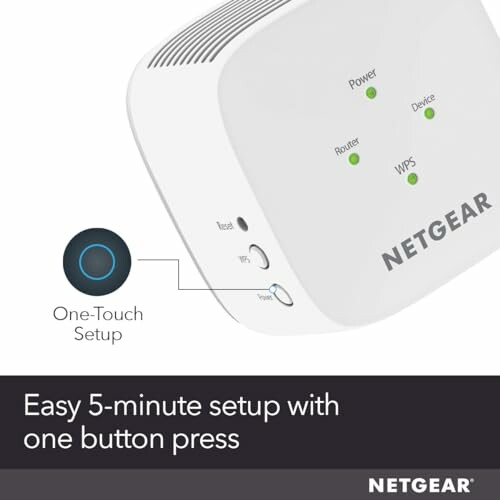 NETGEAR WiFi extender with one-touch setup diagram