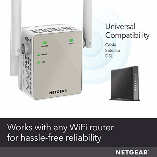 Netgear WiFi range extender with universal compatibility.