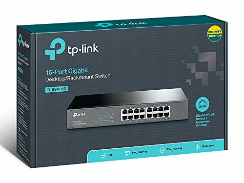 TP-Link 16-port gigabit desktop rackmount switch packaging