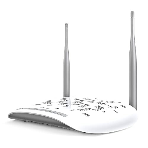 White wireless router with two antennas