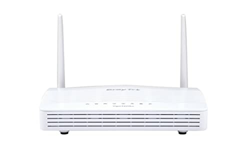 DrayTek Vigor 2620Ln: Front View of a White Wireless Router with Two Antennas